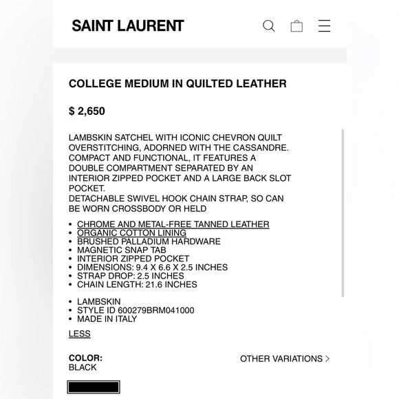 YSL Medium College Bag - Picture 17 of 17